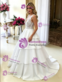 White V-neck Lace Wedding Dress