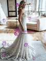 White Mermaid Satin Strapless Wedding Dress