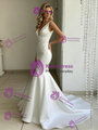 White Mermaid V-neck Wedding Dress