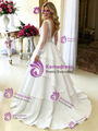 White Long Sleeve V-neck Lace Wedding Dress