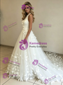 White Tulle Halter Backless Butterfly Wedding Dress