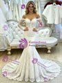 White Mermaid Lace Long Sleeve Wedding Dress