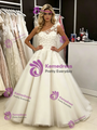 White Tulle One Shoulder Appliques Wedding Dress