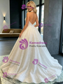 White Sequins Halter Sequins Backless Wedding Dress