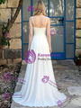 White Chiffon Spaghetti Straps Beach Wedding Dress