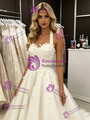 White Tulle Halter Wedding Dress