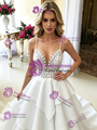 White Spaghetti Straps Wedding Dress