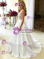 White Spaghetti Straps Wedding Dress