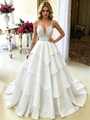 White Spaghetti Straps Wedding Dress