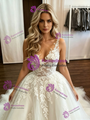 White Tulle Straps Appliques Wedding Dress