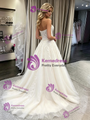 White Tulle Lace Strapless Wedding Dress