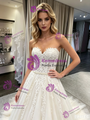 White Tulle Lace Strapless Wedding Dress
