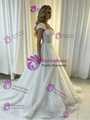 White Sequins Straps Wedding Dress