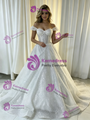 White Sequins Straps Wedding Dress