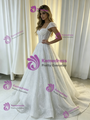 White Sequins Straps Wedding Dress