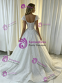 White Sequins Straps Wedding Dress