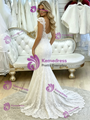 White Mermaid Lace V-neck Wedding Dress