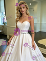 White Satin Strapless Wedding Dress