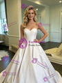 White Satin Strapless Wedding Dress