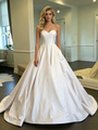 White Satin Strapless Wedding Dress