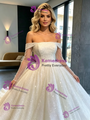 White Sequins Off the Shoulder Wedding Dress