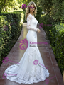 White Mermaid Lace Long Sleeve Wedding Dress