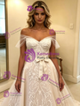 White Tulle Lace Appliques Long Sleeve Wedding Dress