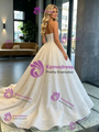 White Sequins Strapless Wedding Dress