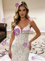 White Mermaid Tulle Lace Straps Wedding Dress
