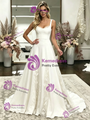 White Straps Appliques Wedding Dress