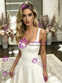 White Straps Appliques Wedding Dress