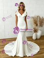 White Mermaid V-neck Wedding Dress