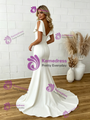 White Mermaid V-neck Wedding Dress