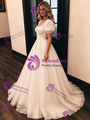 White Tulle Puff Sleeve Wedding Dress