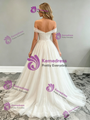 White Tulle Off the Shoulder Wedding Dress