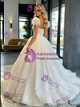 Sequins Sequins Puff Sleeve Wedding Dress