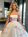 Sequins Sequins Puff Sleeve Wedding Dress