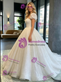 Sequins Sequins Puff Sleeve Wedding Dress
