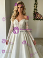 White Long Sleeve Lace Off the Shoulder Wedding Dress
