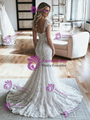 Sexy White Mermaid Lace Wedding Dress