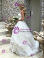 White Tulle Lace Strapless Wedding Dress