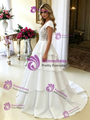 White Deep V-neck Lace Wedding Dress
