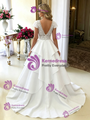 White Deep V-neck Lace Wedding Dress