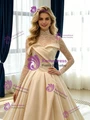 Ivory Satin Long Sleeve Pleats Lace Wedding Dress