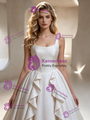 Ivory Satin Straps Wedding Dress