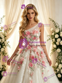 White Tulle Lace One Shoulder Wedding Dress