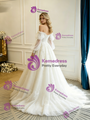 White Tulle Lace Long Sleeve Wedding Dress