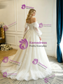 White Tulle Lace Long Sleeve Wedding Dress