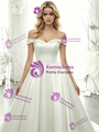 White Satin Off the Shoulder Beading Wedding Dress