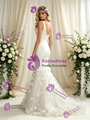 Ivory Mermaid Straps Appliques Wedding Dress